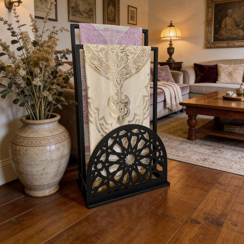 Handcrafted Metal Prayer Rug Stand - The Linen House