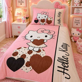 Hello Kitty Pink Heart Kids Bedsheet - The Linen House