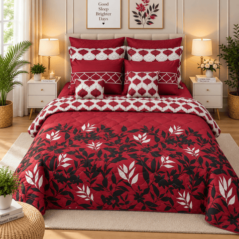 High-End Printed Bedspread Bedding Collection – 7 Pcs - The Linen House