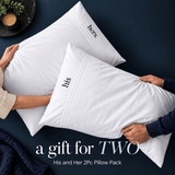 His & Her Embroidered Pillow Covers - The Linen House