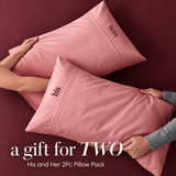 His & Her Embroidered Pillow Covers - The Linen House