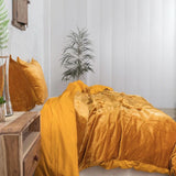 Plain Velvet Duvet Set Golden