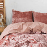 Plain Velvet Duvet Set Pink - The Linen House