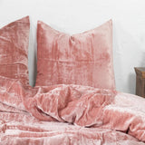 Plain Velvet Duvet Set Pink - The Linen House