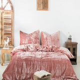 Plain Velvet Duvet Set Pink - The Linen House