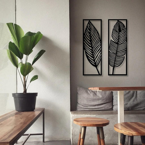 Decor Leaves, Home Wall Art, Metal Wall Decor ( pack of 2 leaf ) - The Linen House