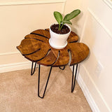 Monstera leaf side table