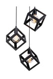 3-Light Cluster Square Pendant
