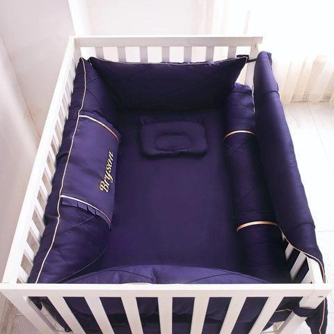 Baby Cot Set Navy - The Linen House
