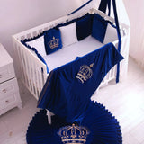 Baby Cot Set( Prince Crown White with Blue)