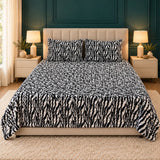 Luxury Black & White Zebra Fleece Bedsheet Set