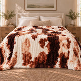 Rust Brown Cow Print Blanket
