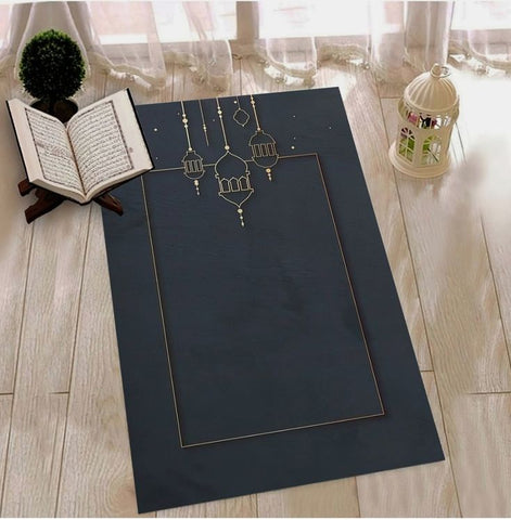 Indoor Embroidered Prayer Mat | Royal Collection padded memory foam prayer rug - The Linen House