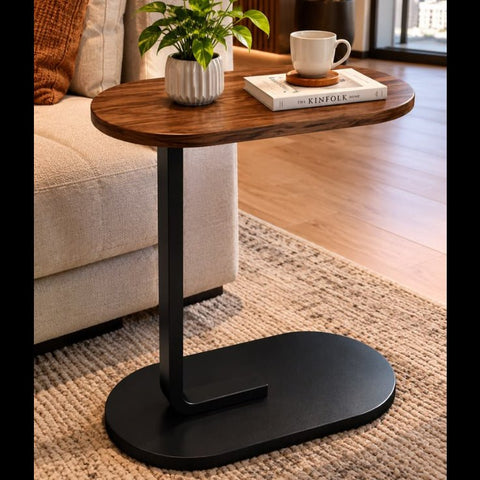 Industrial C Shaped Side Table - The Linen House