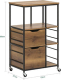 Industrial Vintage Style Kitchen Trolley Cart - The Linen House
