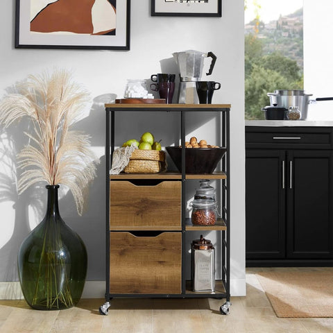 Industrial Vintage Style Kitchen Trolley Cart - The Linen House