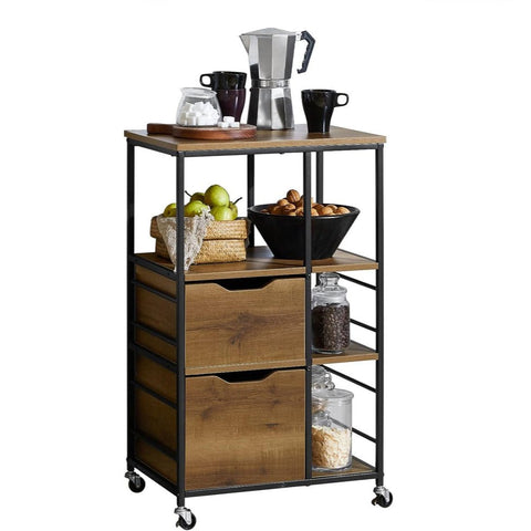 Industrial Vintage Style Kitchen Trolley Cart - The Linen House