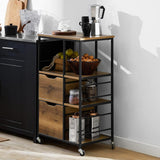 Industrial Vintage Style Kitchen Trolley Cart - The Linen House