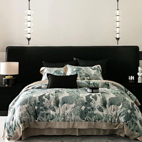 Isadora Palm Digital Print Duvet Set - The Linen House