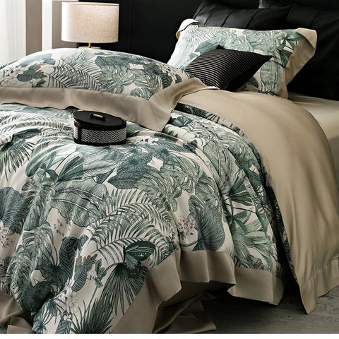 Isadora Palm Digital Print Duvet Set - The Linen House