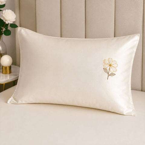 Ivory Daisy Embroidered Bedding Set - The Linen House