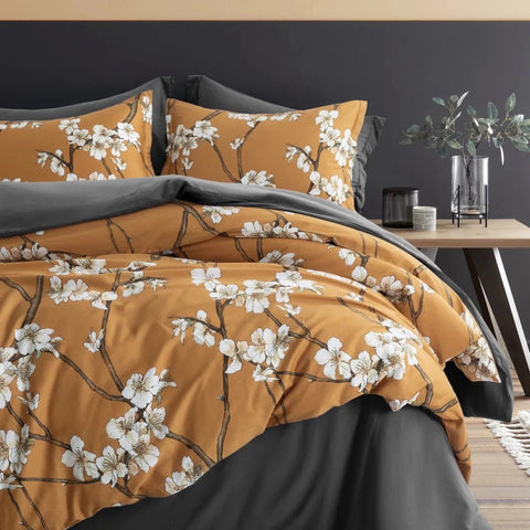 Japanese Almond Blossom Tree Printed Duvet Set - The Linen House