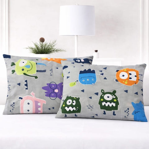 Kids Cartoon Monster Pillow Cover (Pack of 2) - The Linen House