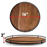 Kitchen Organizer Turntable with Metal Sides Serving Tray - The Linen House