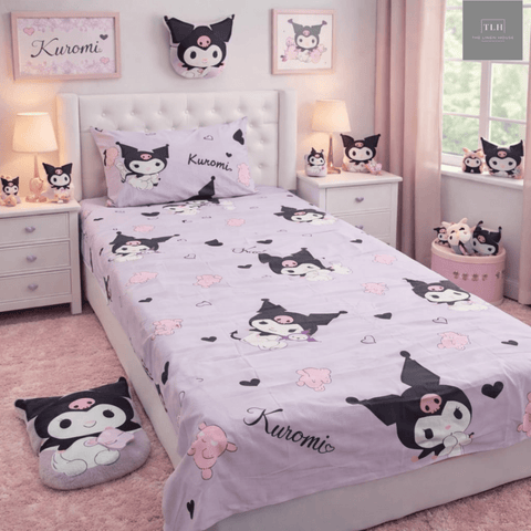 Kuromi Character Kids Bedsheet – Soft Cotton Fabric - The Linen House