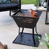 La Hacienda Square Basket Fire Pit | Modern Patio Heater & Log Burner - The Linen House