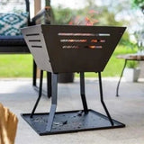 La Hacienda Square Basket Fire Pit | Modern Patio Heater & Log Burner - The Linen House