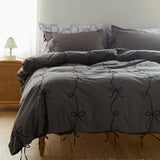 Lacey Bows Embroidery Duvet Set - The Linen House