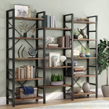 Large Triple Wide 5 - Shelf Etagere Bookcase - The Linen House