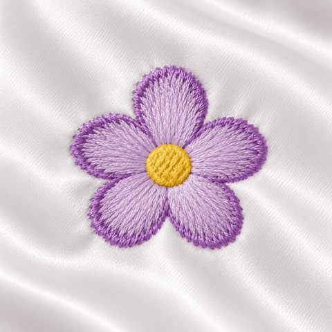 Lavender Blossom White Embroidered Bedding Set - The Linen House
