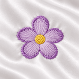 Lavender Blossom White Embroidered Bedding Set
