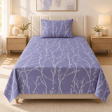 Lavender Branch Print Single Bedsheet - The Linen House