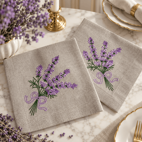 Lavender Garden Premium Table Napkin - The Linen House