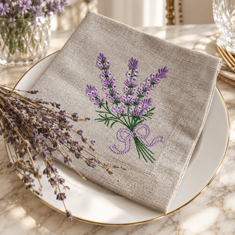Lavender Garden Premium Table Napkin - The Linen House