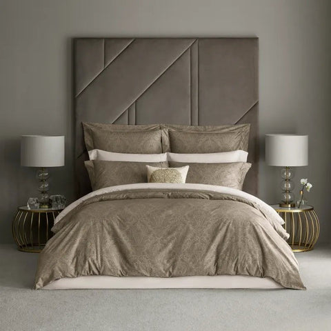 Lavinie Brown Luxury Printed Duvet Set – Stylish & Elegant Bedding - The Linen House