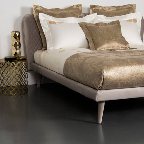 Leaf Gold Embroidered Splendor - The Linen House