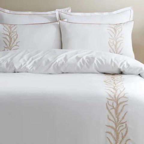 Leaf Trail Embroidered Bedspread