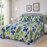 Leafy Dreams Printed Bedsheet - The Linen House