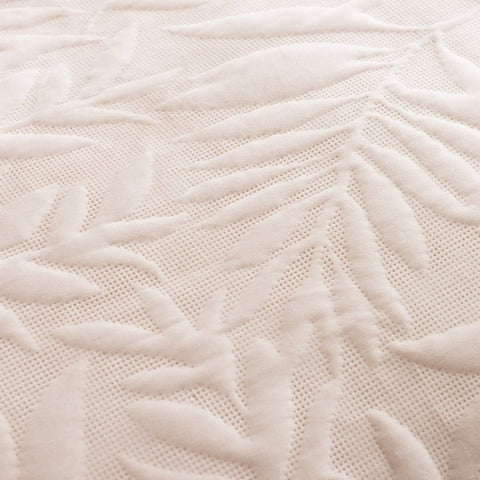 Leafy Pattern Velvet Bedspread | Elegant Bedroom Decor - The Linen House