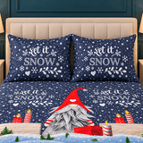Let It Snow Christmas Gnome Cotton Bedsheet - The Linen House