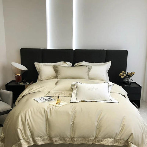 Light Green Embroidery Duvet Set - The Linen House