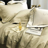 Light Green Embroidery Duvet Set - The Linen House