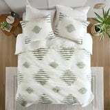 Light Green Tufted Duvet Cover Set - The Linen House