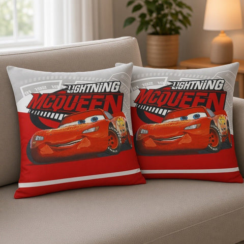 Lightning McQueen Racing Car Cushion Cover(pack of 2) - The Linen House