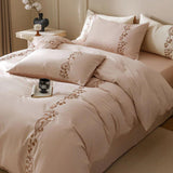 Lily of the Valley Embroidery Duvet Set - The Linen House