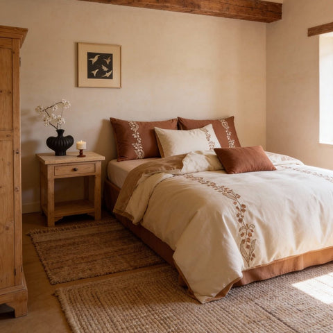 Lily of the Valley Embroidery Duvet Set - The Linen House